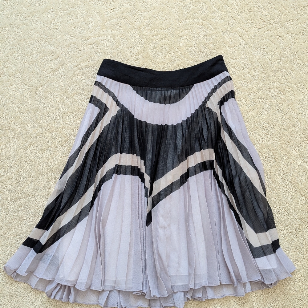 Karen Millen Pale Pink, White and Gray Midi Skirt